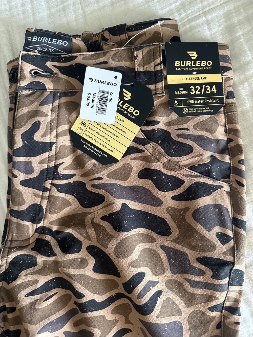 NEW BURLEBO Brown & Black Camo Challenger Pant